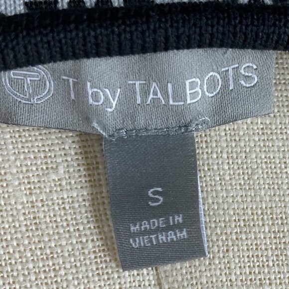 T by Talbots Black White Geometric Comfy Short Sleeve Maxi Tie Dress Size Small - Picture 6 of 15